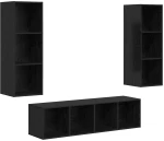 vidaXL Σετ επίπλου τηλεόρασης 3 pcs Μαύρη δρυς 37 x 37 x 142.5 εκ