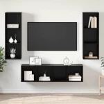 vidaXL Σετ επίπλου τηλεόρασης 3 pcs Μαύρη δρυς 37 x 37 x 142.5 εκ
