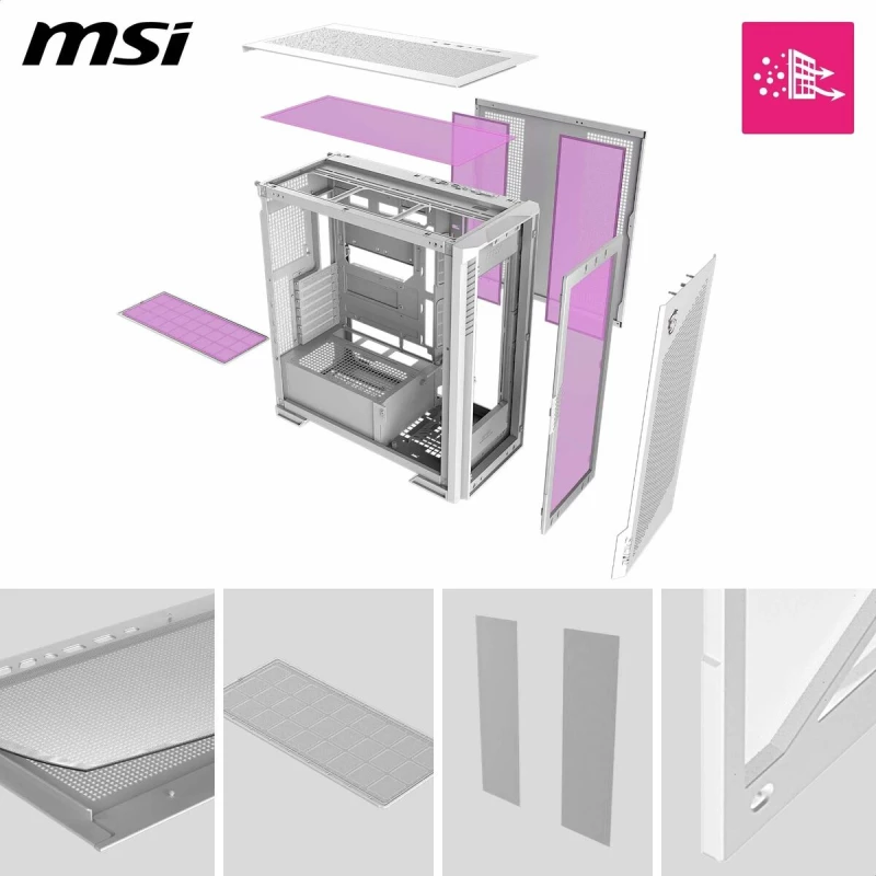Κουτί Μέσος Πύργος ATX MSI 306-7G27W21-JA4 Λευκό