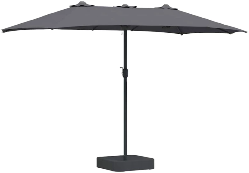 vidaXL Ομπρέλα Κήπου Ανθρακί 385 x 209 x 244 εκατοστά ύφασμα