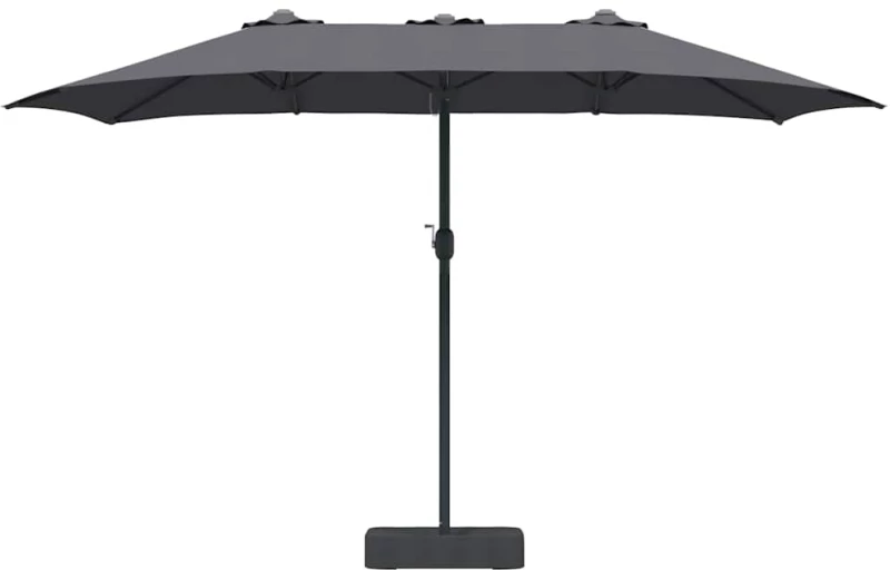 vidaXL Ομπρέλα Κήπου Ανθρακί 385 x 209 x 244 εκατοστά ύφασμα