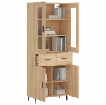 vidaXL Ντουλάπι Sonoma δρυς 69,5 x 34 x 180 εκ. από Επεξεργασμένο Ξύλο