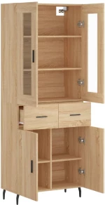 vidaXL Ντουλάπι Sonoma δρυς 69,5 x 34 x 180 εκ. από Επεξεργασμένο Ξύλο