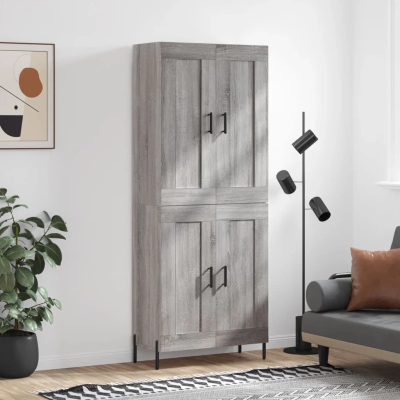 vidaXL Ντουλάπι Γκρι Sonoma 69,5 x 34 x 180 εκ. Επεξεργασμένο Ξύλο