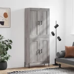 vidaXL Ντουλάπι Γκρι Sonoma 69,5 x 34 x 180 εκ. Επεξεργασμένο Ξύλο