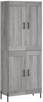 vidaXL Ντουλάπι Γκρι Sonoma 69,5 x 34 x 180 εκ. Επεξεργασμένο Ξύλο