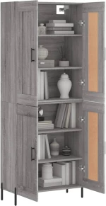 vidaXL Ντουλάπι Γκρι Sonoma 69,5 x 34 x 180 εκ. Επεξεργασμένο Ξύλο