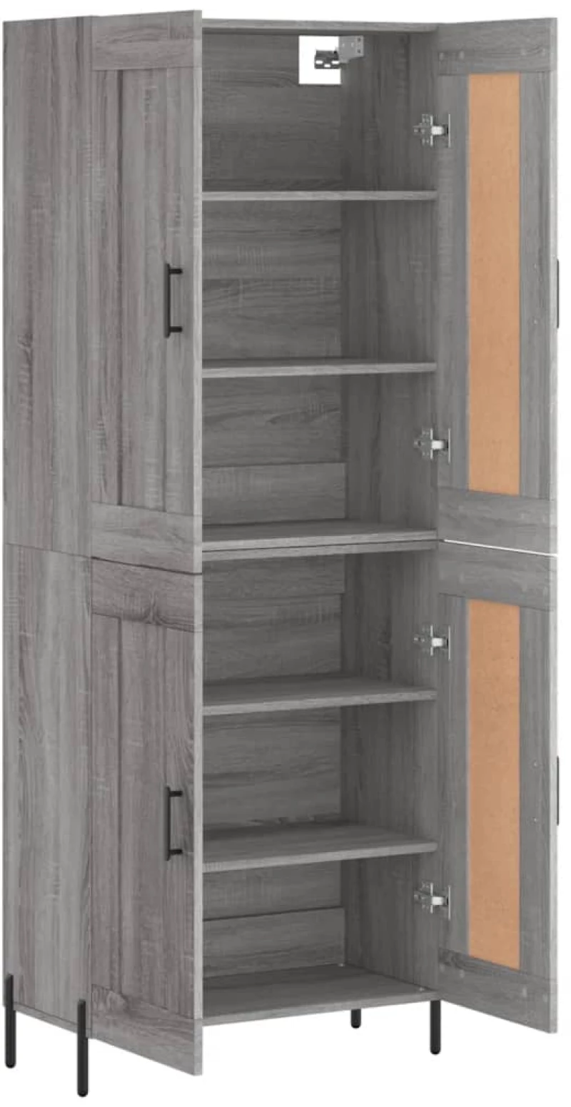 vidaXL Ντουλάπι Γκρι Sonoma 69,5 x 34 x 180 εκ. Επεξεργασμένο Ξύλο
