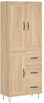 vidaXL Ντουλάπι Sonoma δρυς 69,5 x 34 x 180 εκ. από Επεξεργασμένο Ξύλο