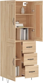 vidaXL Ντουλάπι Sonoma δρυς 69,5 x 34 x 180 εκ. από Επεξεργασμένο Ξύλο