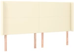 vidaXL Κεφαλάρι με Πτερύγια Κρεμ 183x16x118/128 εκ. Συνθετικό Δέρμα