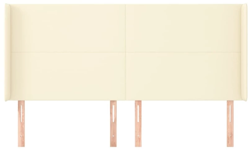 vidaXL Κεφαλάρι με Πτερύγια Κρεμ 183x16x118/128 εκ. Συνθετικό Δέρμα