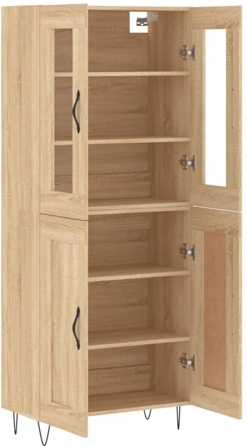 vidaXL Ντουλάπι Sonoma δρυς 69,5 x 34 x 180 εκ. από Επεξεργασμένο Ξύλο