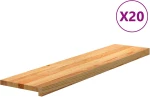 vidaXL Πατάκια Σκάλας 20 τεμ. Ανοιχτό Καφέ 110x30x2 cm Ξύλο Δρυός
