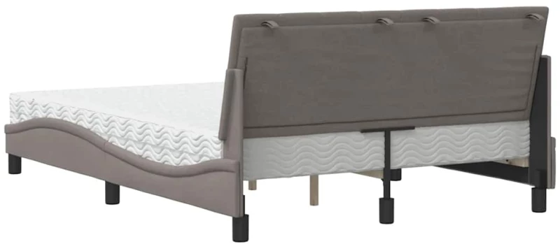 vidaXL Κρεβάτι με Στρώμα Taupe 120x200 εκ. Υφασμάτινο
