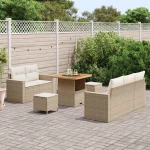 vidaXL Σετ Καναπέ Κήπου 8 pcs μπεζ και κρεμ 80 x 80 x 71 cm