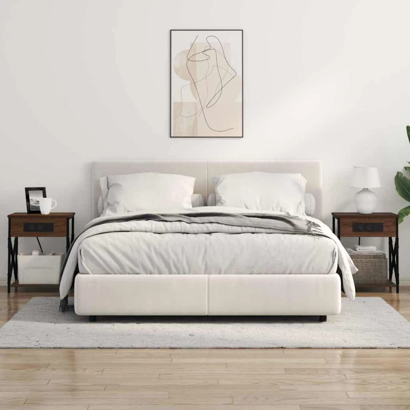 vidaXL Κομοδίνο με Σταθμό Φόρτισης Καφέ δρυς 41 x 31 x 51 εκ.