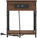 vidaXL Κομοδίνο με Σταθμό Φόρτισης Καφέ δρυς 41 x 31 x 51 εκ.