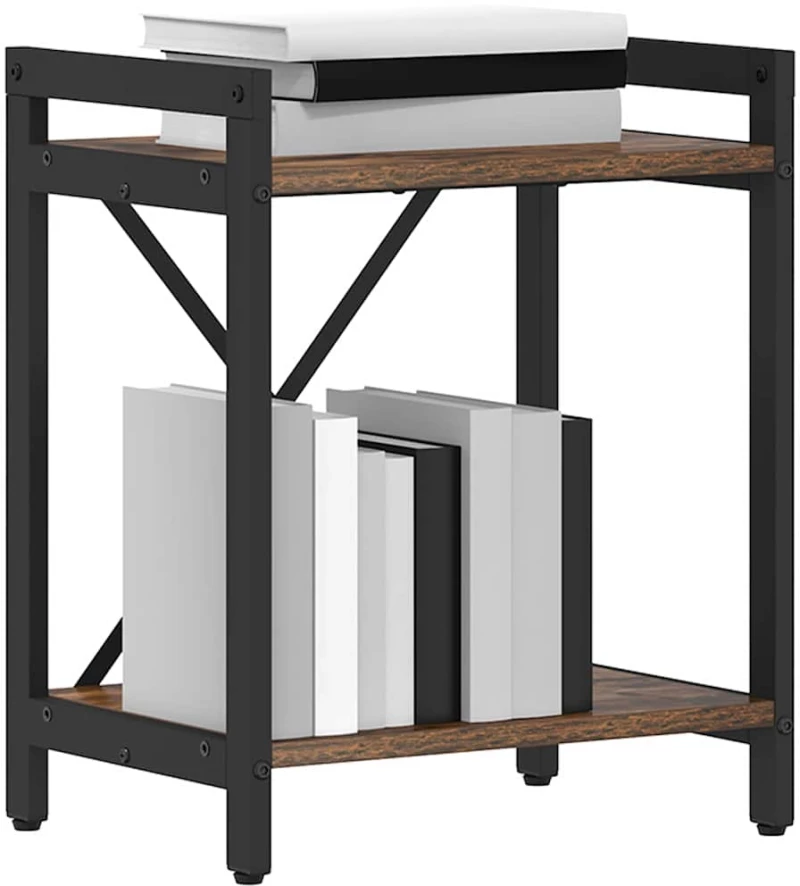 vidaXL Βιβλιοθήκη Καπνιστή δρυς 40 x 30 x 48.5 εκ Επεξεργασμένο ξύλο