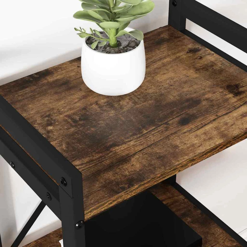 vidaXL Βιβλιοθήκη Καπνιστή δρυς 40 x 30 x 48.5 εκ Επεξεργασμένο ξύλο