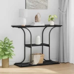 vidaXL Τραπέζι κονσόλας με ράφι Μαύρη δρυς 101 x 35 x 80.5 εκ