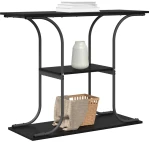 vidaXL Τραπέζι κονσόλας με ράφι Μαύρη δρυς 101 x 35 x 80.5 εκ