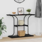 vidaXL Τραπέζι κονσόλας με ράφι Μαύρη δρυς 101 x 35 x 80.5 εκ