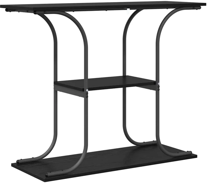 vidaXL Τραπέζι κονσόλας με ράφι Μαύρη δρυς 101 x 35 x 80.5 εκ
