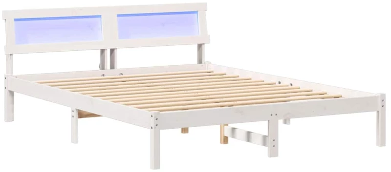 vidaXL Σκελετός Κρεβατιού Λευκό 140 x 200 cm Μασίφ ξύλο πεύκου