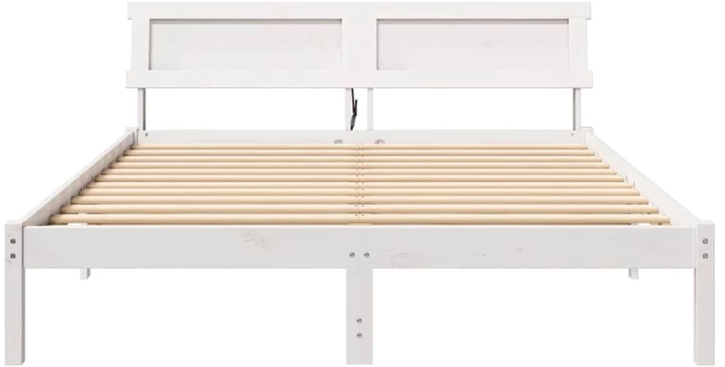 vidaXL Σκελετός Κρεβατιού Λευκό 140 x 200 cm Μασίφ ξύλο πεύκου