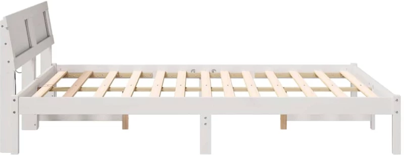 vidaXL Σκελετός Κρεβατιού Λευκό 140 x 200 cm Μασίφ ξύλο πεύκου