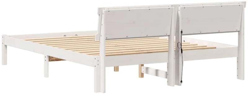 vidaXL Σκελετός Κρεβατιού Λευκό 140 x 200 cm Μασίφ ξύλο πεύκου
