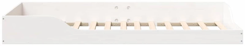 vidaXL Κρεβάτι δαπέδου Λευκό 90 x 200 cm Μασίφ ξύλο πεύκου