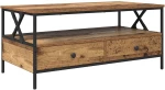 vidaXL Τραπεζάκι σαλονιού with Drawer Παλαιό ξύλο 100 x 51 x 45 cm