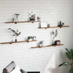 vidaXL Ράφι Βιβλίων 4 pcs Καφέ 100 x 10 x 1.5 cm Επεξεργασμένο ξύλο