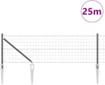 vidaXL Φράχτης με Στήλες. Γκρι 0.8 x 25 m Ατσάλι