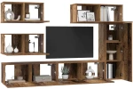 vidaXL Σετ επίπλου τηλεόρασης 6 pcs Παλαιό ξύλο 30.5 x 30 x 90 cm