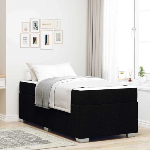vidaXL Σκελετός Κρεβατιού με στρώμα Μαύρο 80 x 200 cm ύφασμα
