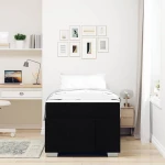 vidaXL Σκελετός Κρεβατιού με στρώμα Μαύρο 80 x 200 cm ύφασμα