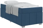 vidaXL Σκελετός Κρεβατιού με στρώμα Μπλε 100 x 200 cm ύφασμα