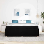 vidaXL Σκελετός κρεβατιού με στρώμα Μαύρο 200 x 200 cm ύφασμα