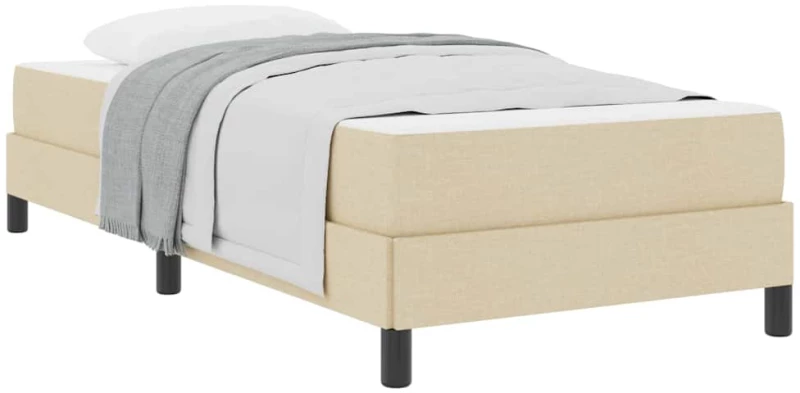 vidaXL Κρεβάτι με ελατήρια με στρώμα Κρεμ 90 x 190 cm ύφασμα