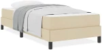 vidaXL Κρεβάτι με ελατήρια με στρώμα Κρεμ 90 x 190 cm ύφασμα