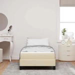 vidaXL Κρεβάτι με ελατήρια με στρώμα Κρεμ 90 x 190 cm ύφασμα