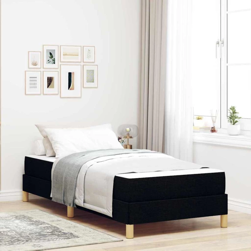 vidaXL Κρεβάτι με ελατήρια Μαύρο και Καφέ 90 x 200 cm