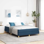vidaXL Κρεβάτι με ελατήρια Μπλε και Καφέ 140 x 190 cm