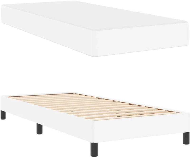 vidaXL Κρεβάτι Καθαρό Λευκό 80 x 200 cm Τεχνητό δέρμα