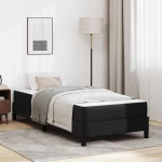 vidaXL Κρεβάτι με στρώμα Μαύρο 100 x 200 cm Τεχνητό δέρμα