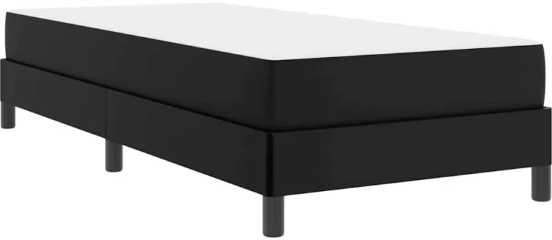 vidaXL Κρεβάτι με στρώμα Μαύρο 100 x 200 cm Τεχνητό δέρμα