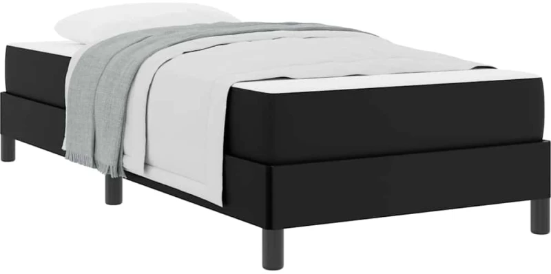 vidaXL Κρεβάτι με στρώμα Μαύρο 100 x 200 cm Τεχνητό δέρμα